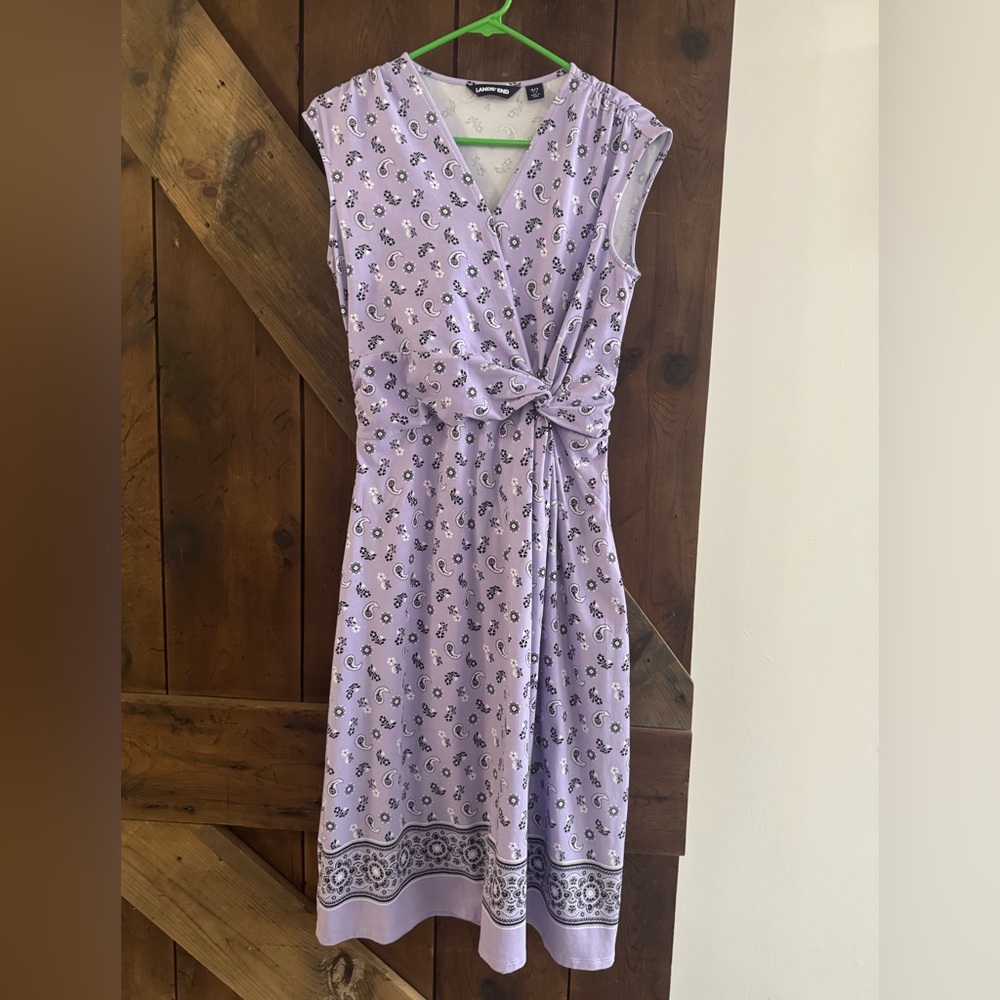 Lands' End Lavender Patterned Midi Dress - Picture 3 of 4
